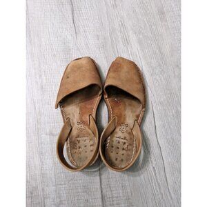 PONS Avarca Menorea Women's size 7 Brown Leather Slingback Sandals Spain